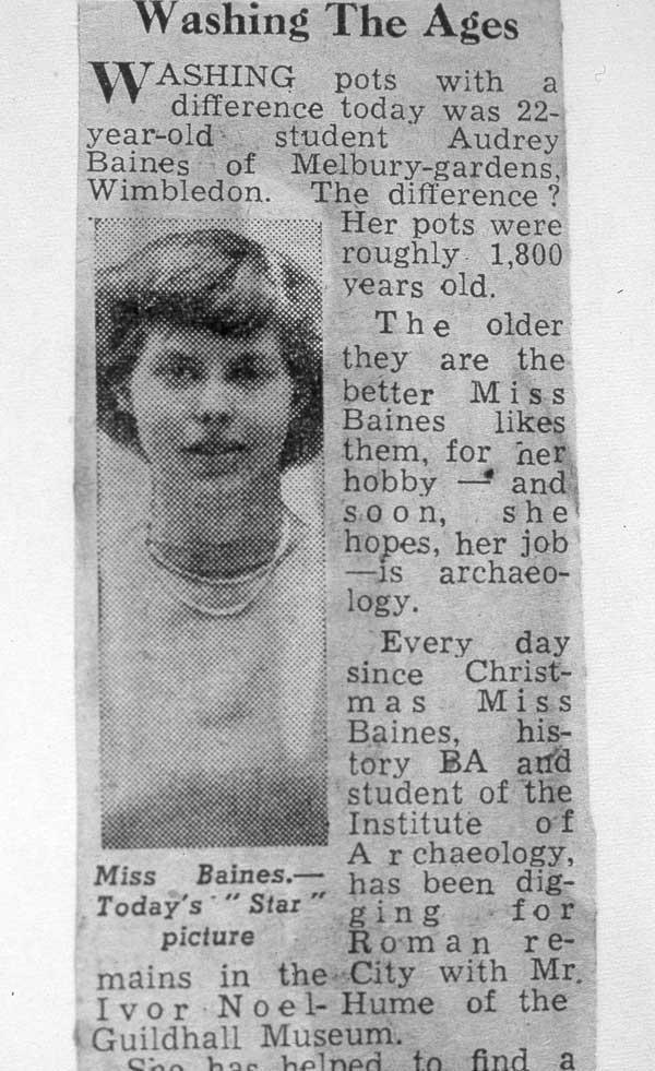 Audrey Baines Press clipping