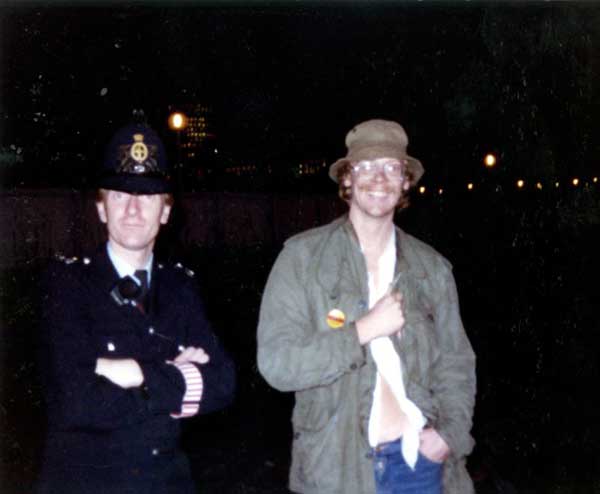 Nick Bateman with a slightly bemused Policeman