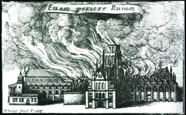  The fire even destroying St Paul's, the largest building in the City (W.Hollar)