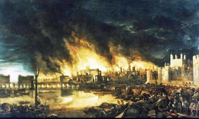 Great Fire of London, as depicted in a contemporary drawing (Historical Publications)