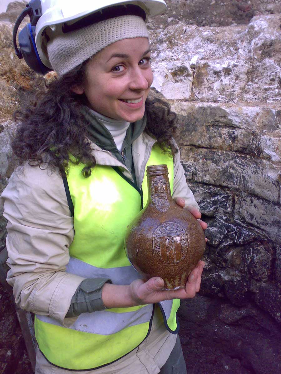 Patrizia (Patti) Pierazzo looking very pleased with herself as she shows off one of her finds