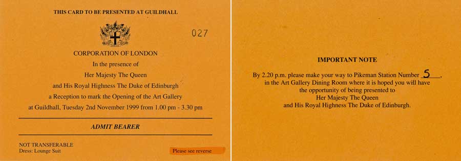 Guildhall Gallery invitation card