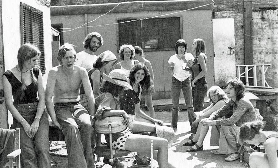 Outdoor party time at the GPO75 site 1978
